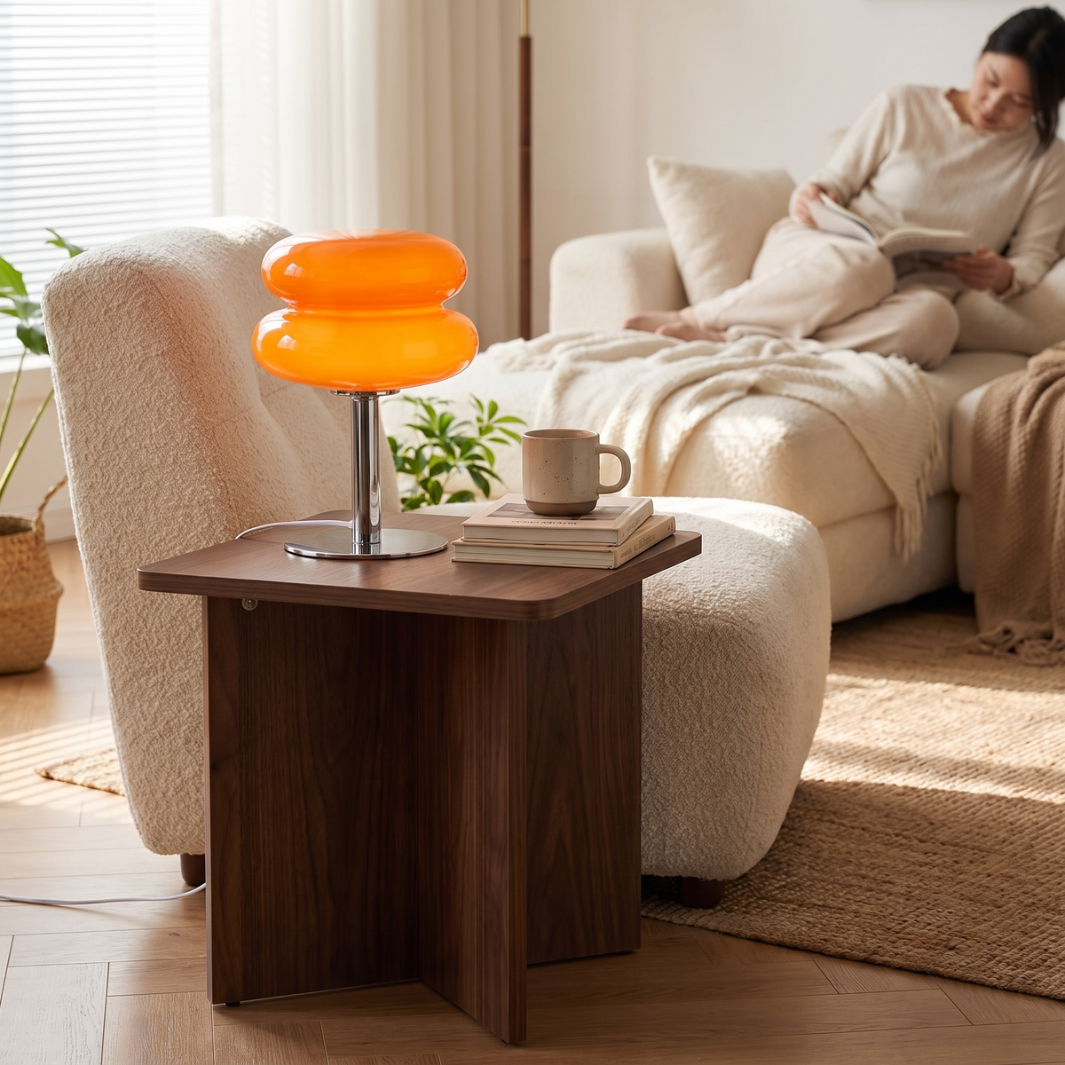 Italian Designer Glass Table Lamp | Modern Retro Accent Light