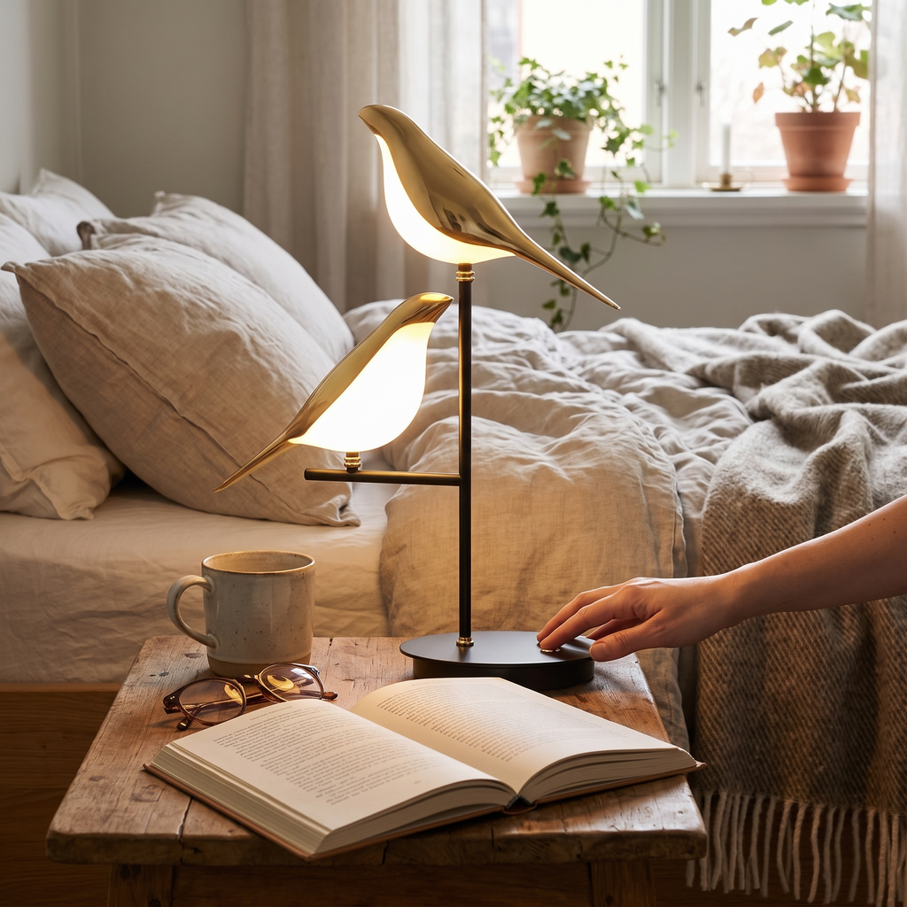 Golden birdlight wall lamp, modern Nordic LED sconce