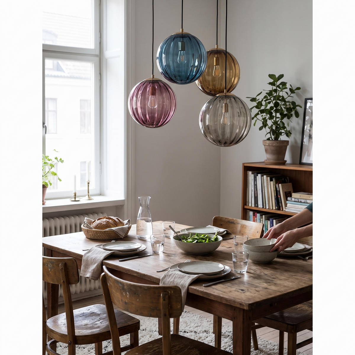 Modern glass ball pendant light with Nordic styling