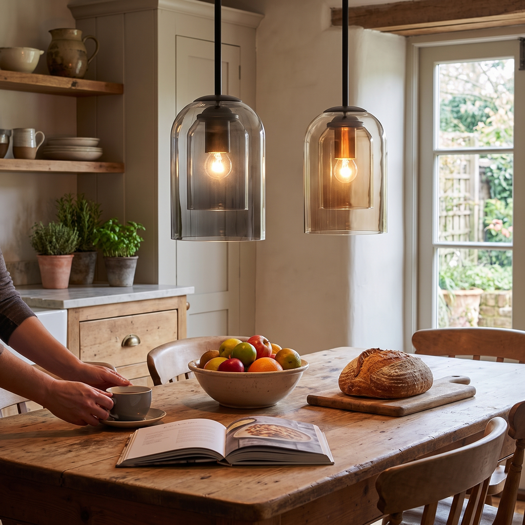 Glass pendant light, modern Nordic hanging lamp