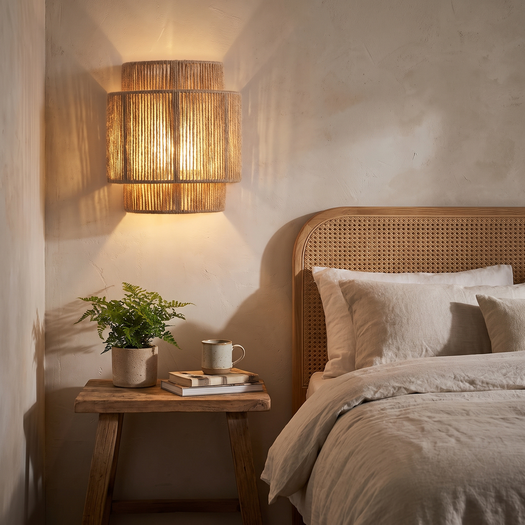 RattanGlow | Handwoven Rattan Wall Lamp