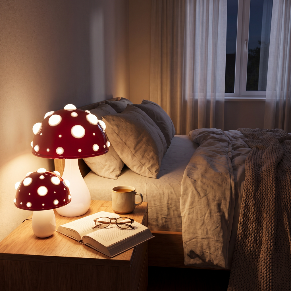 LED mushroom table lamp
