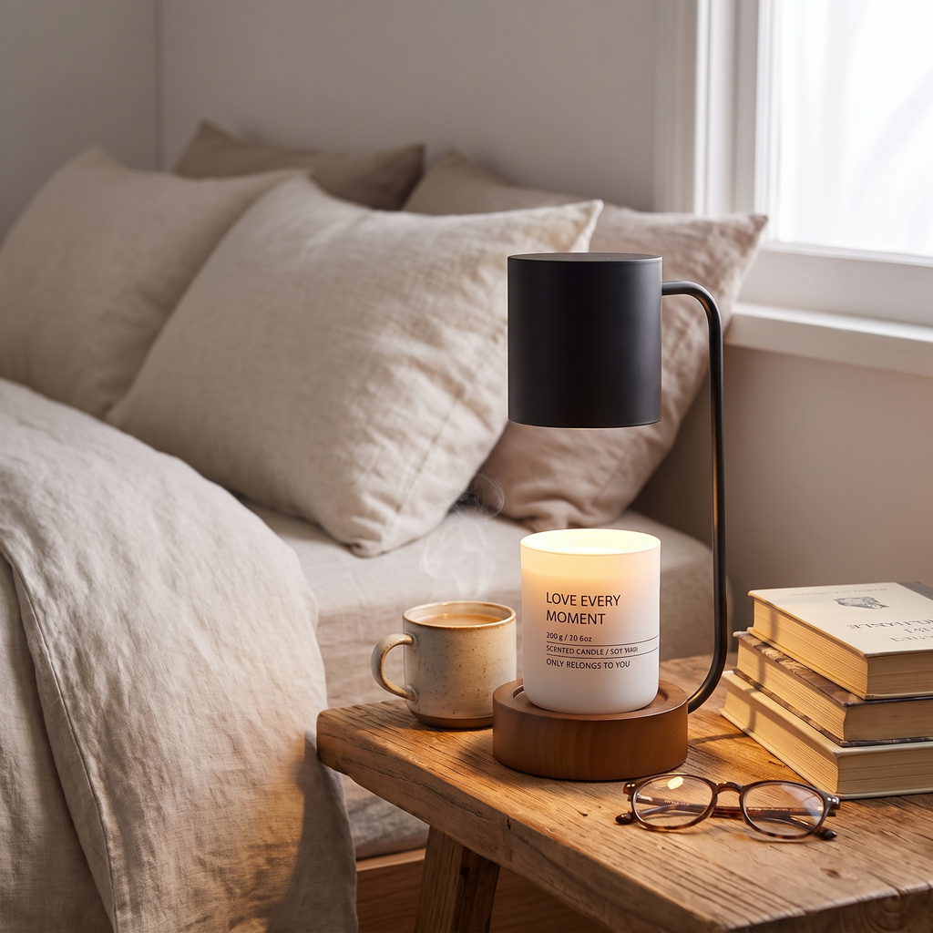 Japanese Minimalist Table Lamp | Wood & Metal Design