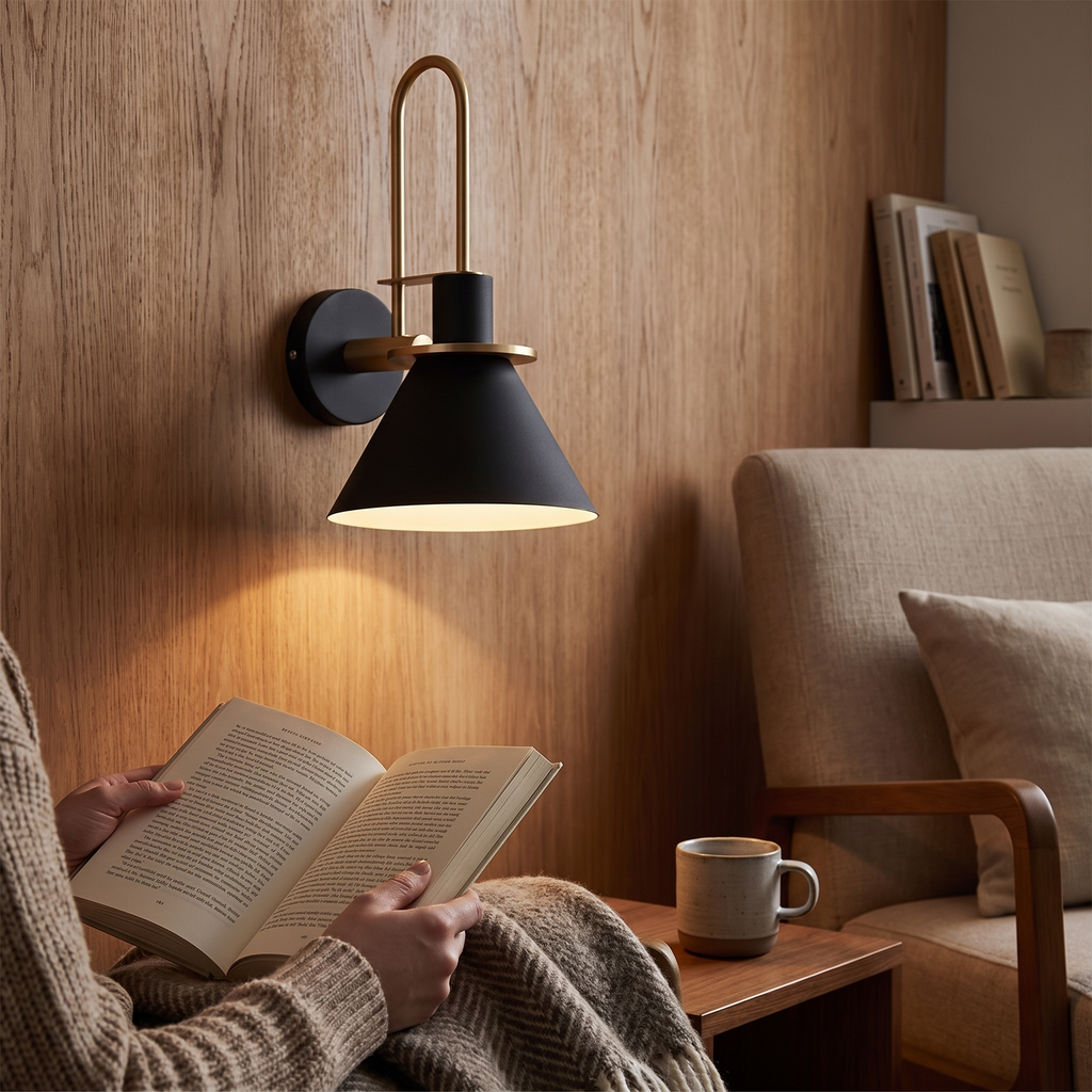 Mono wall lamp in postmodern metal