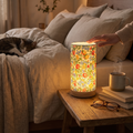 Modern wooden table lamp, USB powered bedside light