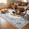 Heritage medallion rug, foldable non slip oriental style carpet