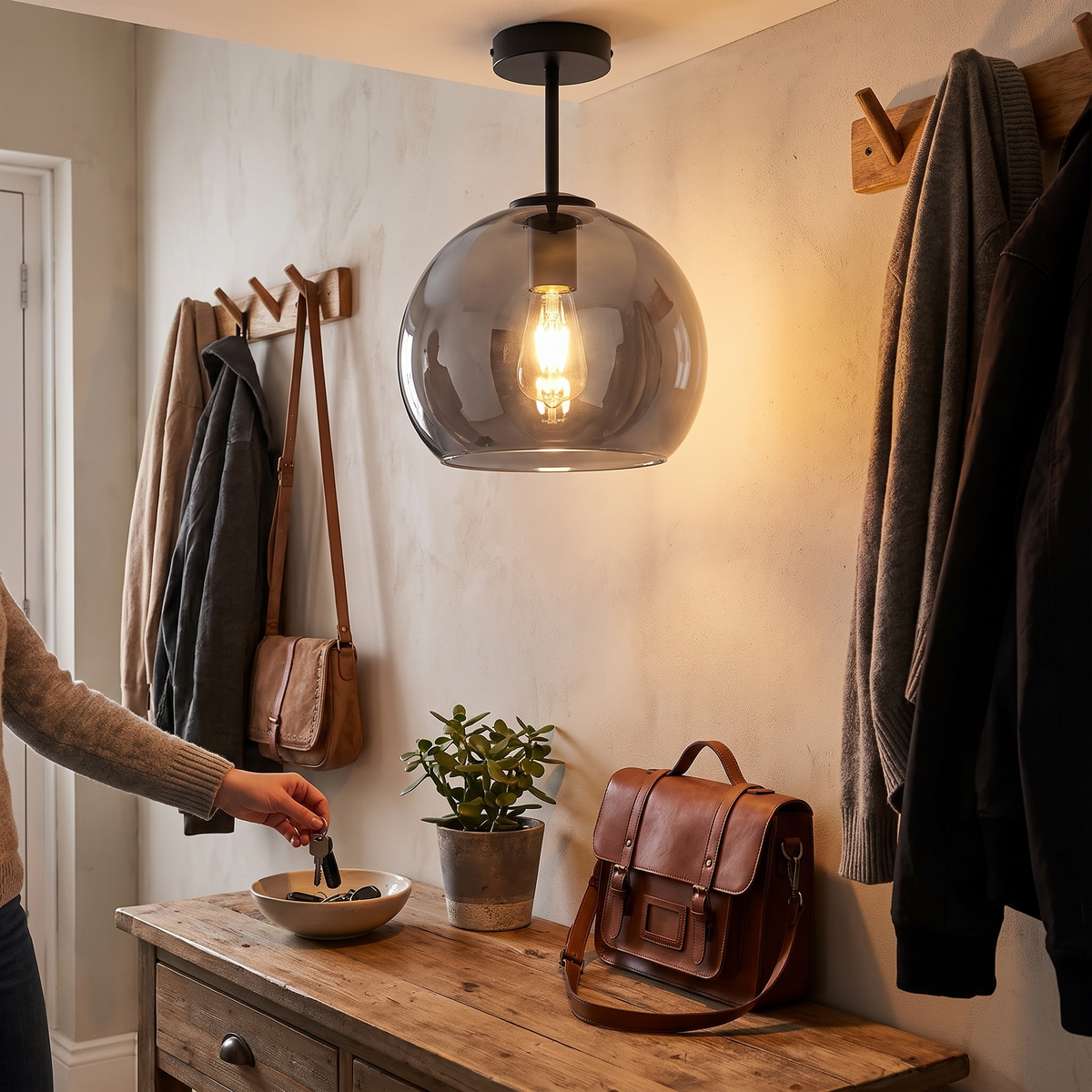 Nordic Glass Ball Ceiling Light | Semi-Flush Mount