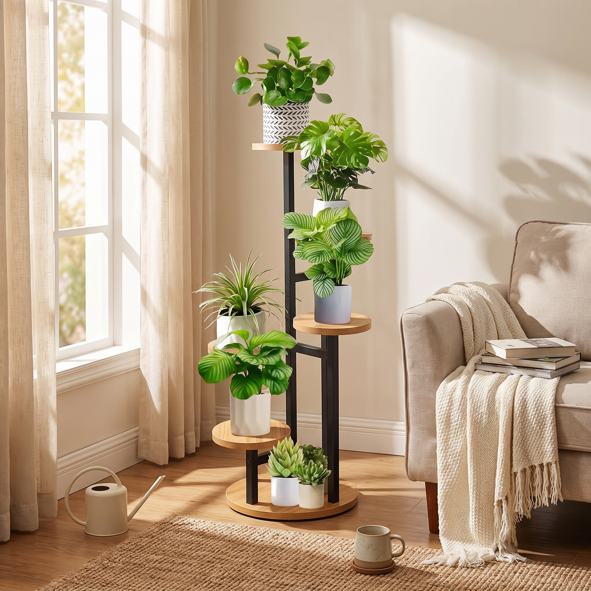 Verdura | 6-Tier Round Plant Stand | Wooden