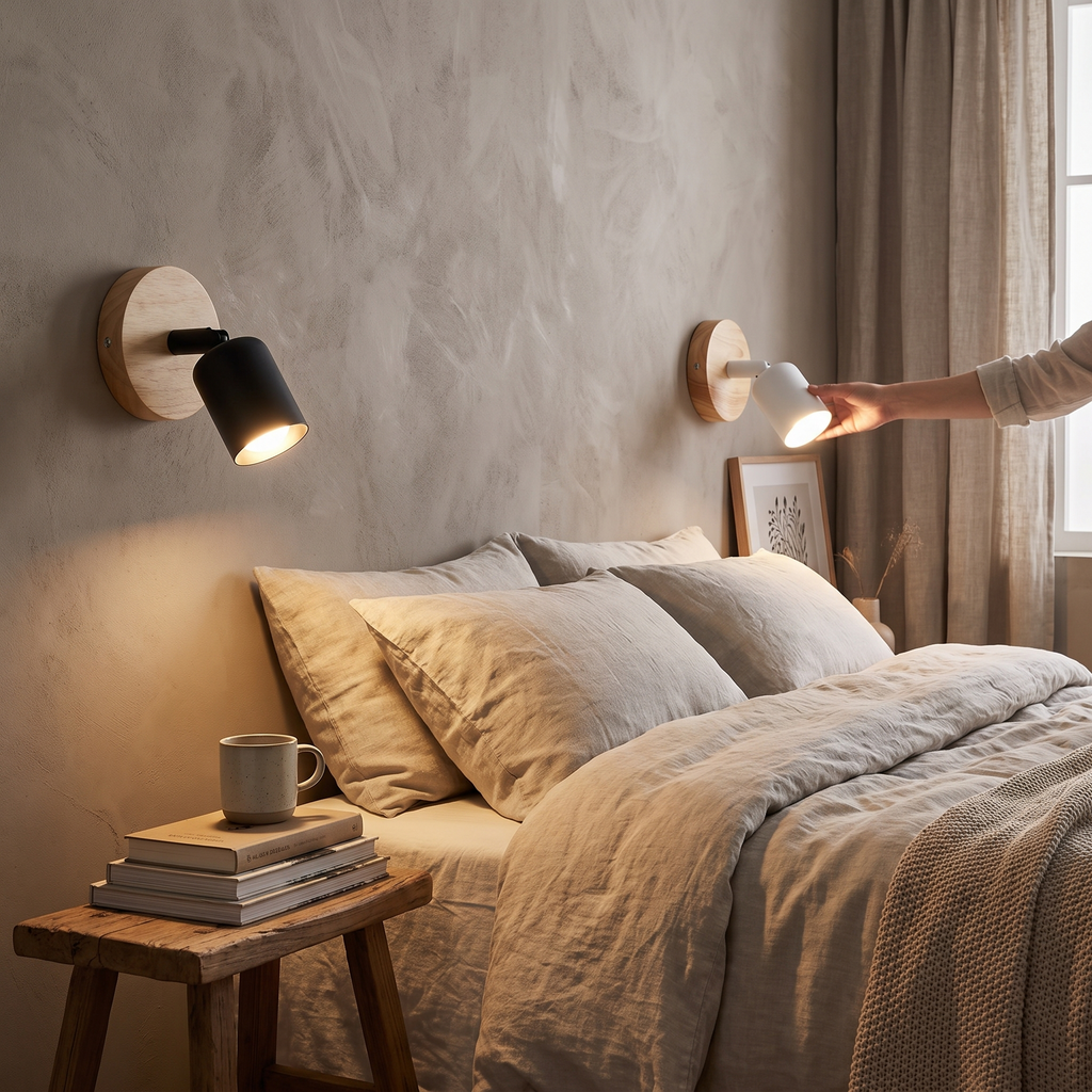 Vintage Retro Wall Lamp | Adjustable Wooden & Metal Sconce