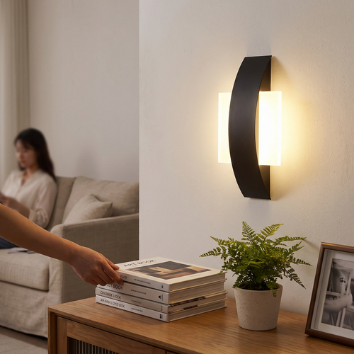 Acrylic wall lamp with minimalist ambient lighting design
