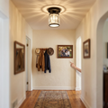 Crystal foyer ceiling light in modern semi flush design