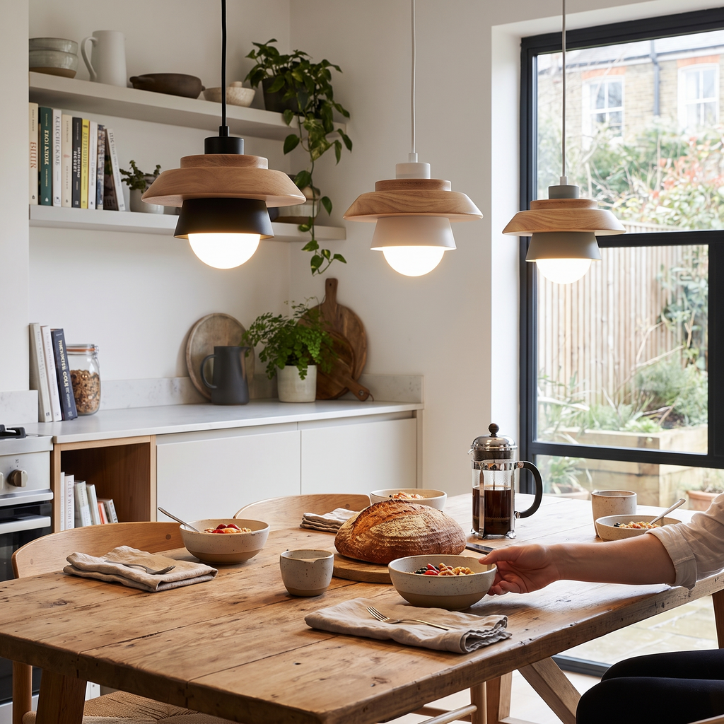 Nordic Wood Pendant Light | Colourful Macaron Design