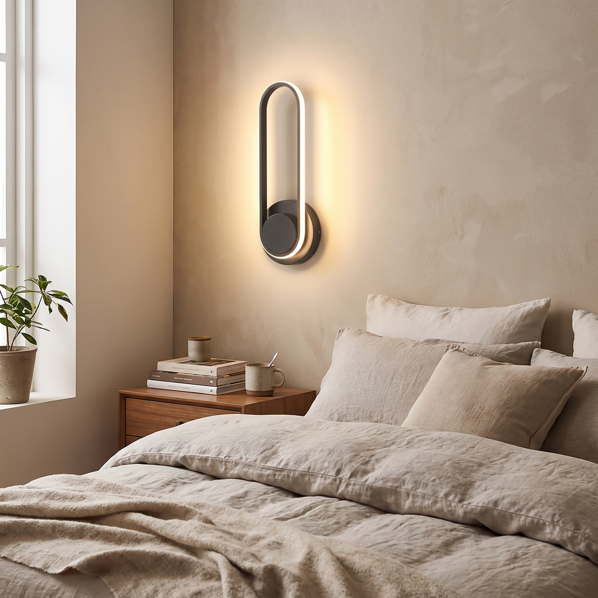 Modern LED wall light with 330 degree rotating aluminium sconce