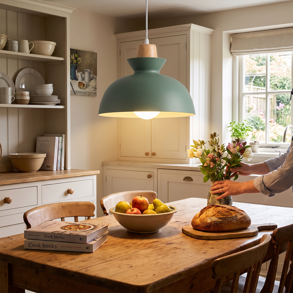 Modern Single Pendant Dome Light | Scandinavian Metal Hanging Lamp