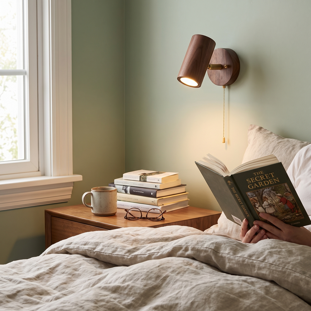 Arlo Wall Lamp | Retro Walnut LED Spotlight