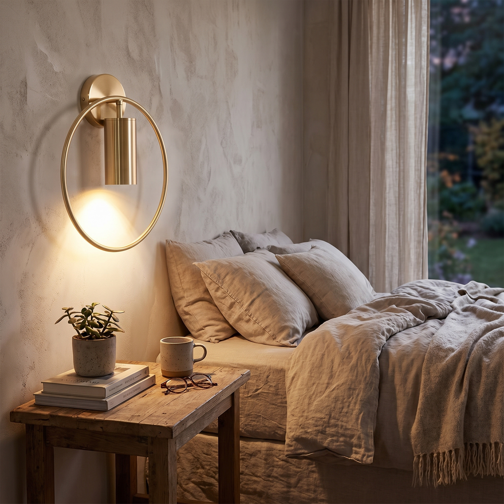 Halo wall light in Nordic gold minimalist design