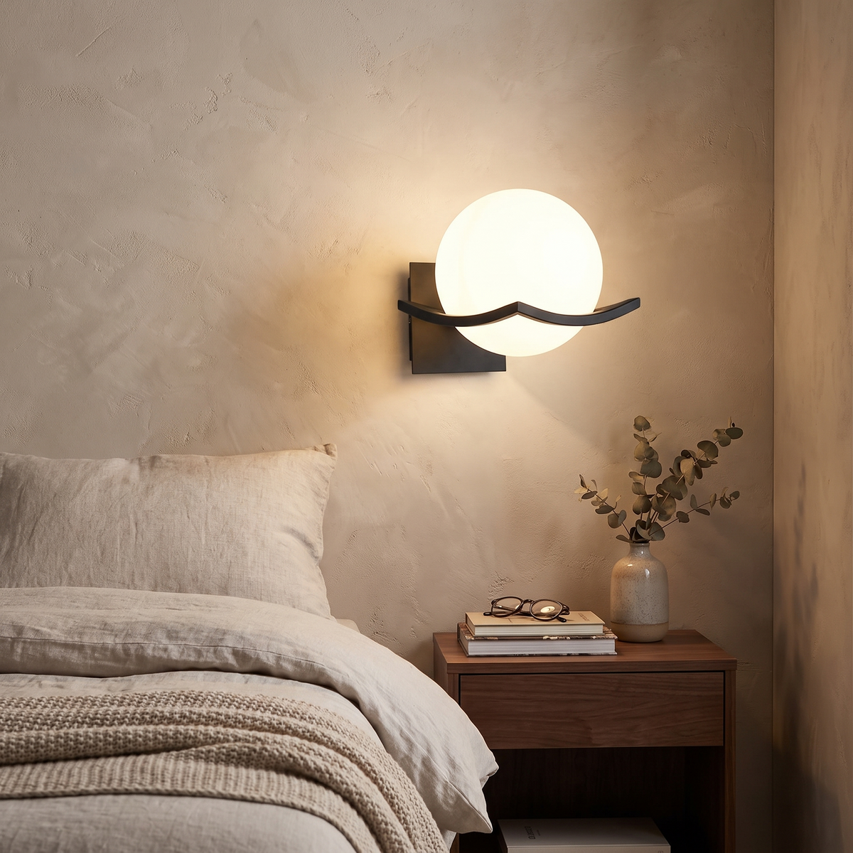 Makar wall light, modern European glass globe sconce
