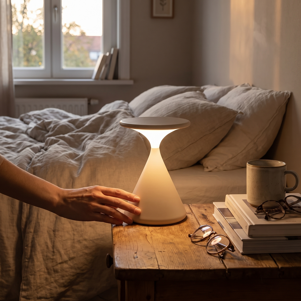 Aurora Wireless Table Lamp | Hourglass Design