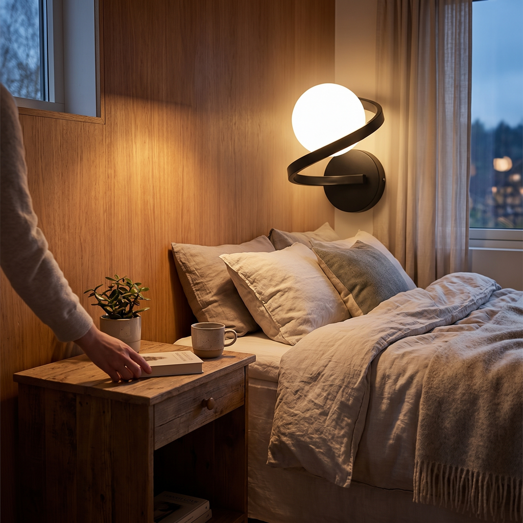 Astra wall light with modern dual LED globe design