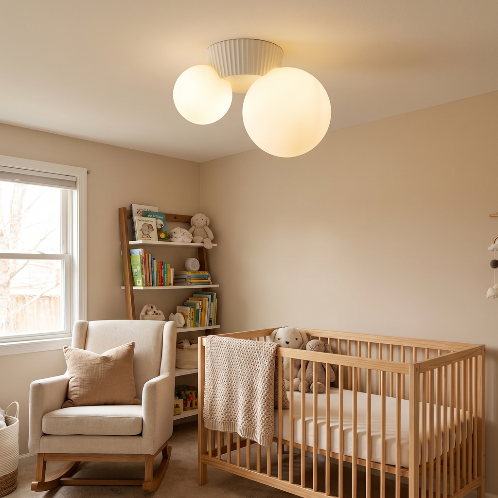 Lumea ceiling light in French modern double globe design