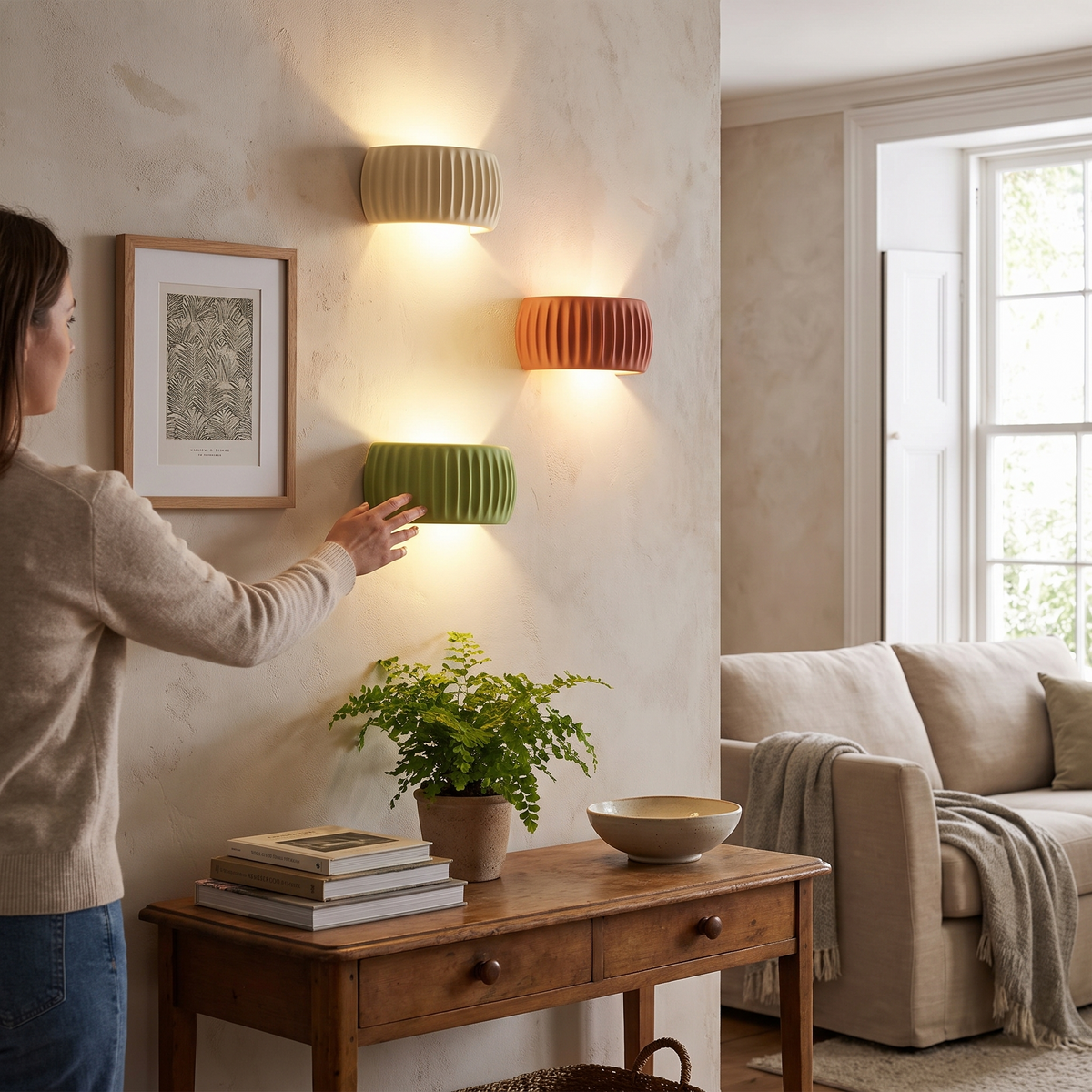 French Resin Wall Lamp | Textured Modern Sconce
