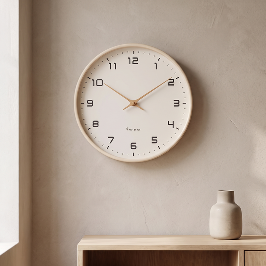 Nordic Wall Clock in Raw Wood