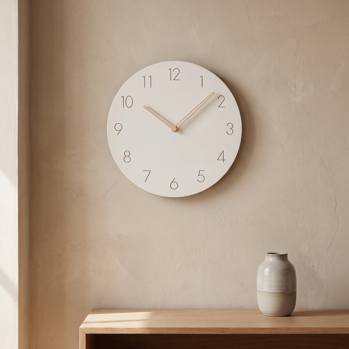 Nork Minimalist Wall Clock in White