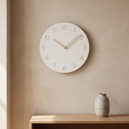Nork Minimalist Wall Clock in White