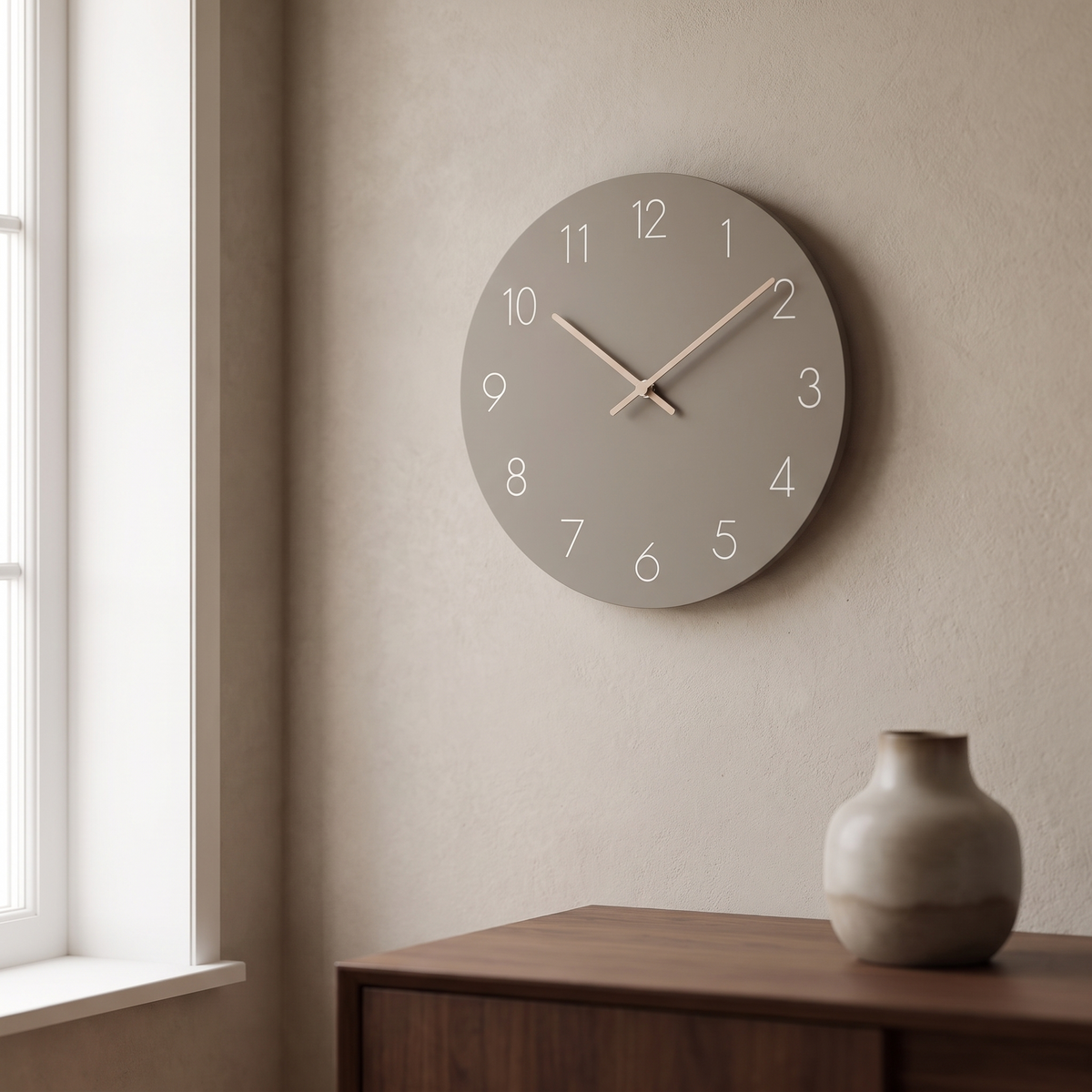 Nork Minimalist Wall Clock in Grey