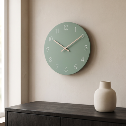 Nork Minimalist Wall Clock in Green
