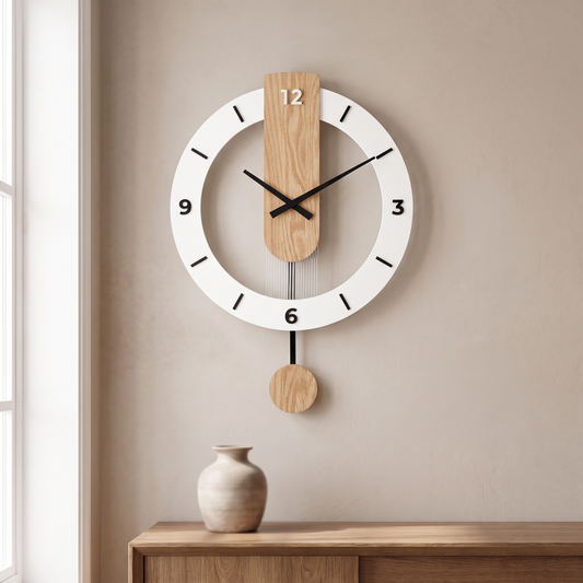 Minimalist Pendulum Wall Clock in Numbers