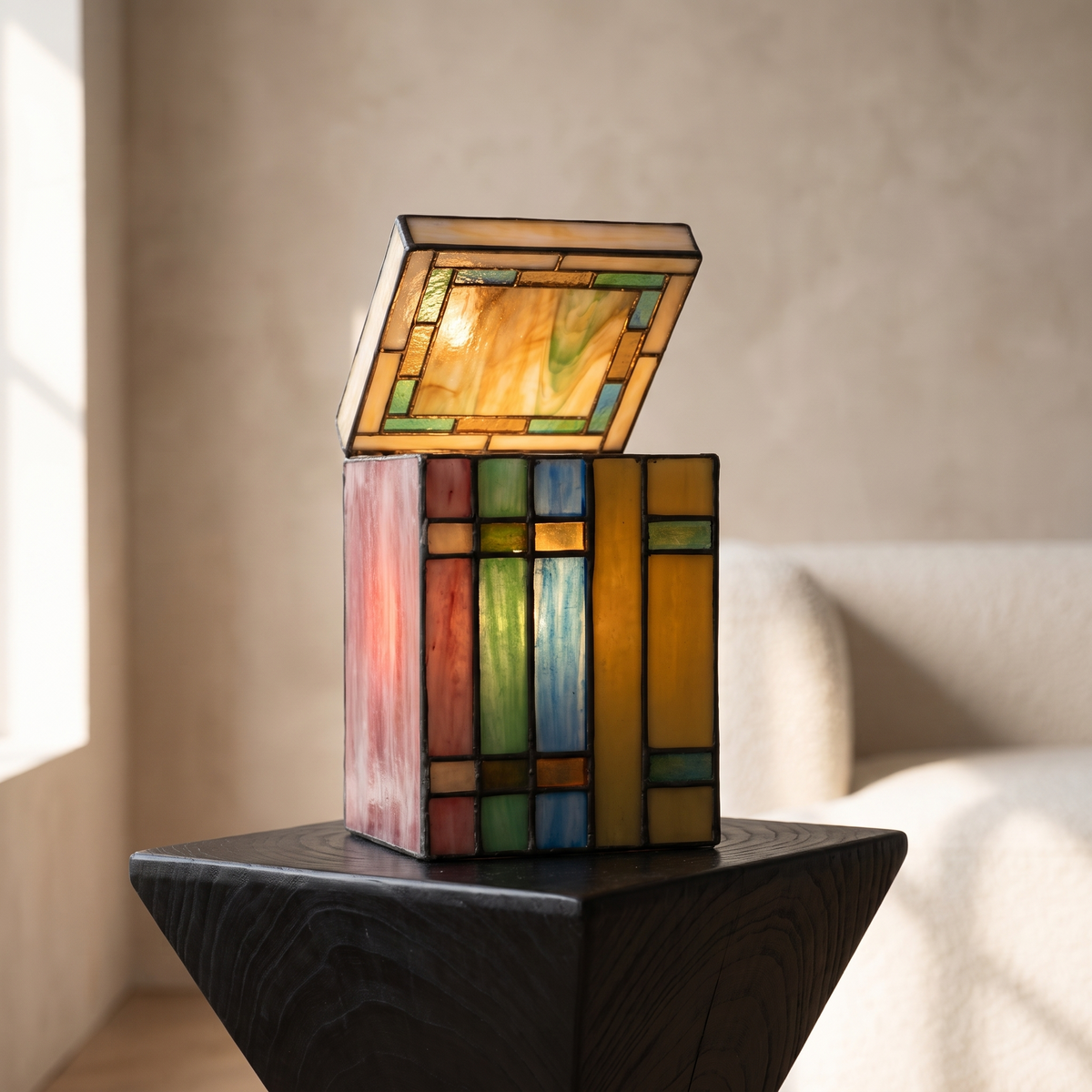 Stained Resin Book Lamp