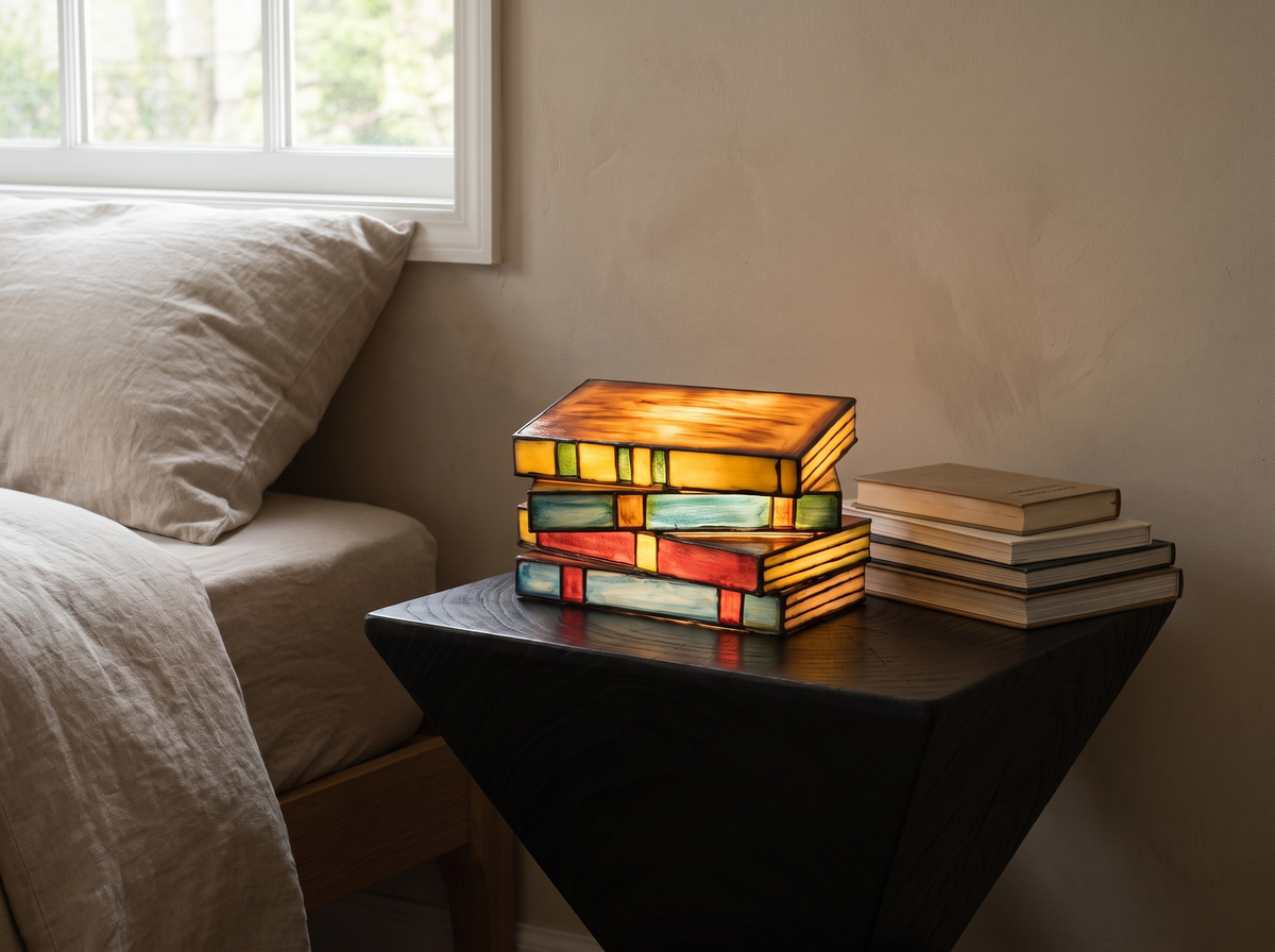 Stained Resin Book Lamp: Made For Bedsides And Shelves