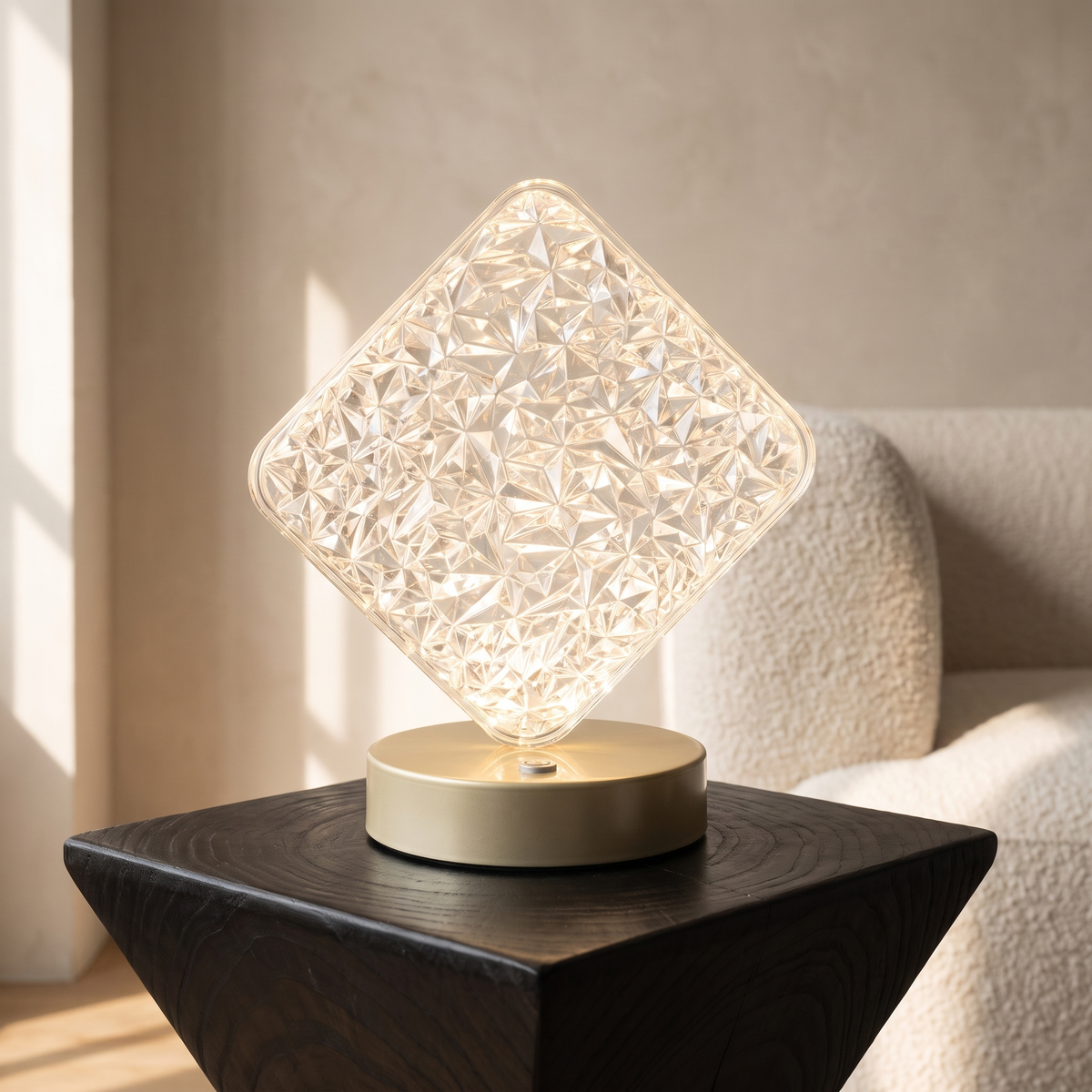 Stellora 3D Crystal LED Night Light in Rhombus