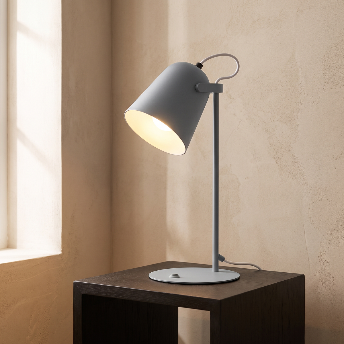 Nordic Metal LED Desk Lamp in Grey