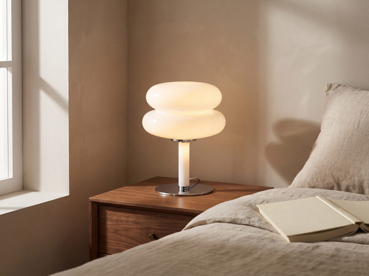 Italian Designer Glass Table Lamp: Four Colours, One Shape