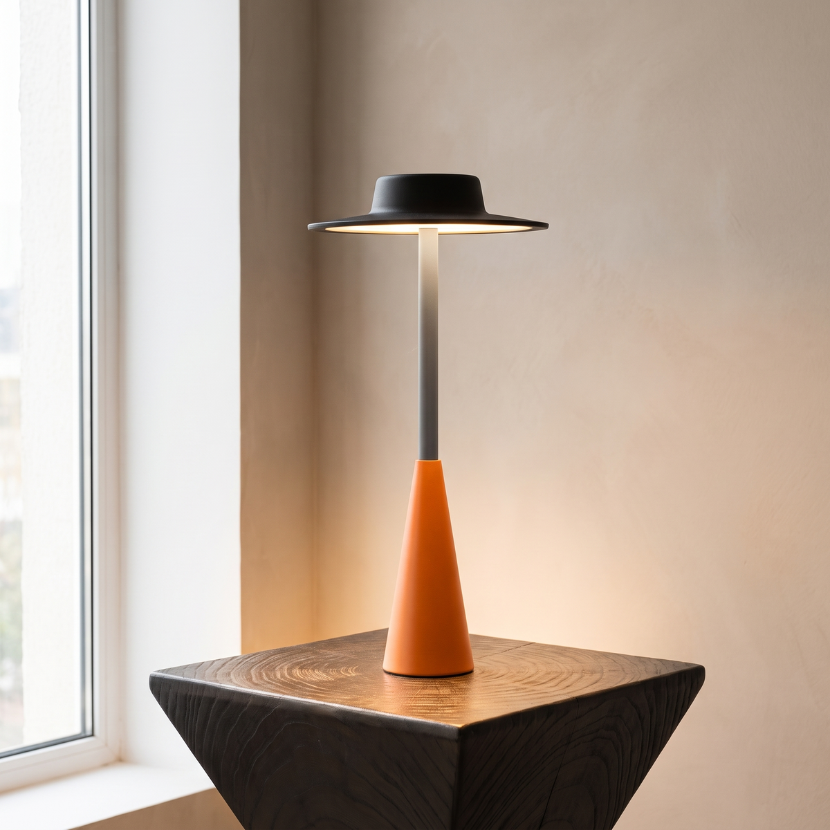 Modern Rechargeable LED Hat Lamp in Black Grey Orange
