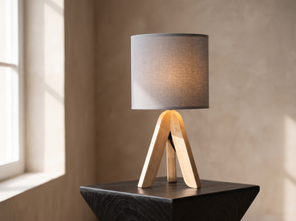 Nordic Wooden Tripod Table Lamp: A Small Tripod With Soft Light
