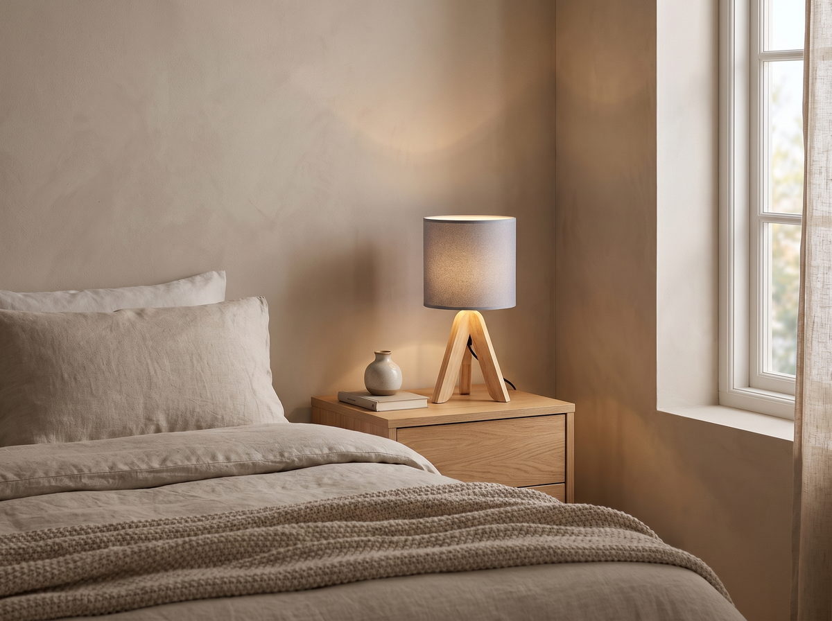 Nordic Wooden Tripod Table Lamp: Three Shades To Match The Room