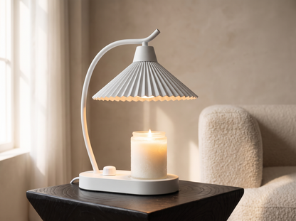 Vanessa Candle Warmer Lamp: Pleats In Metal