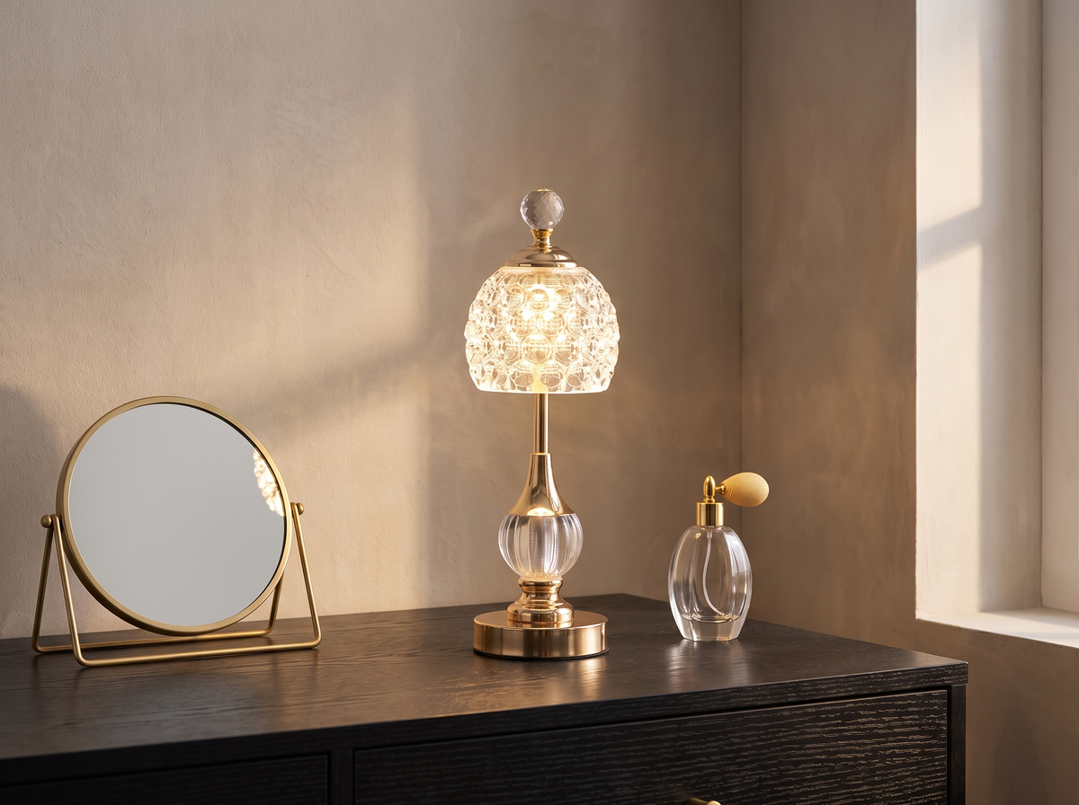 Crystal Touch Table Lamp: Three Whites At A Touch