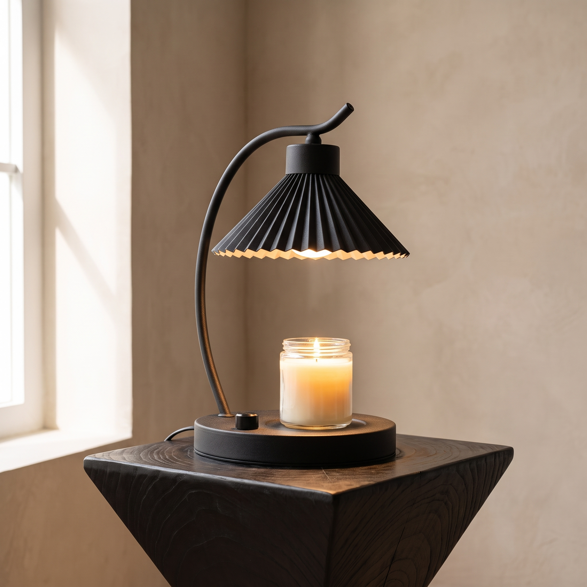 Vanessa Candle Warmer Lamp in Sand Black
