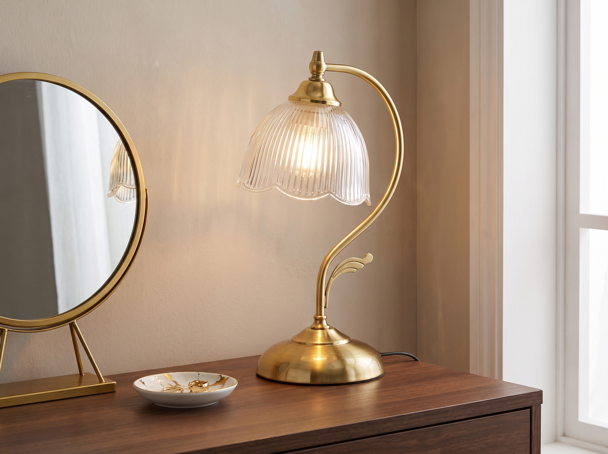 Vintage Goose Neck Table Lamp: Three Tones From One Bulb