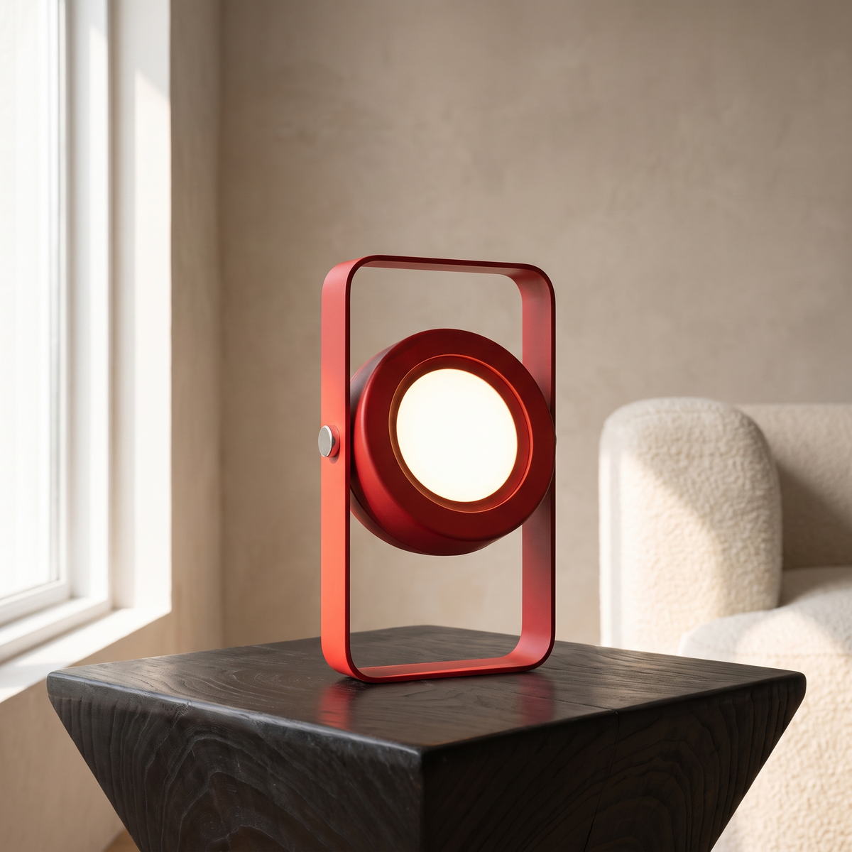 Creative Wooden Handle Portable Lantern in Red