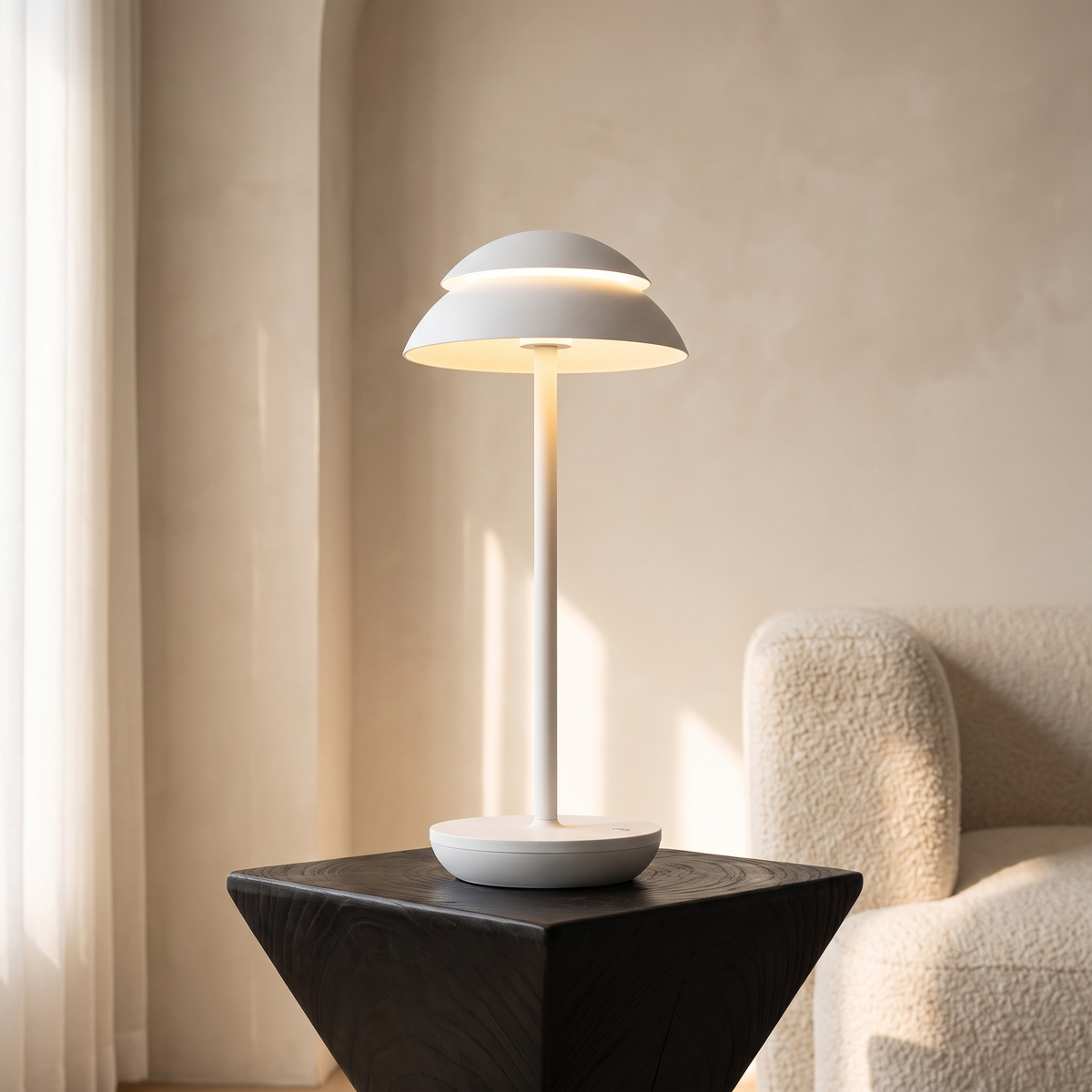 PowerLuxe Rechargeable Table Lamp in White
