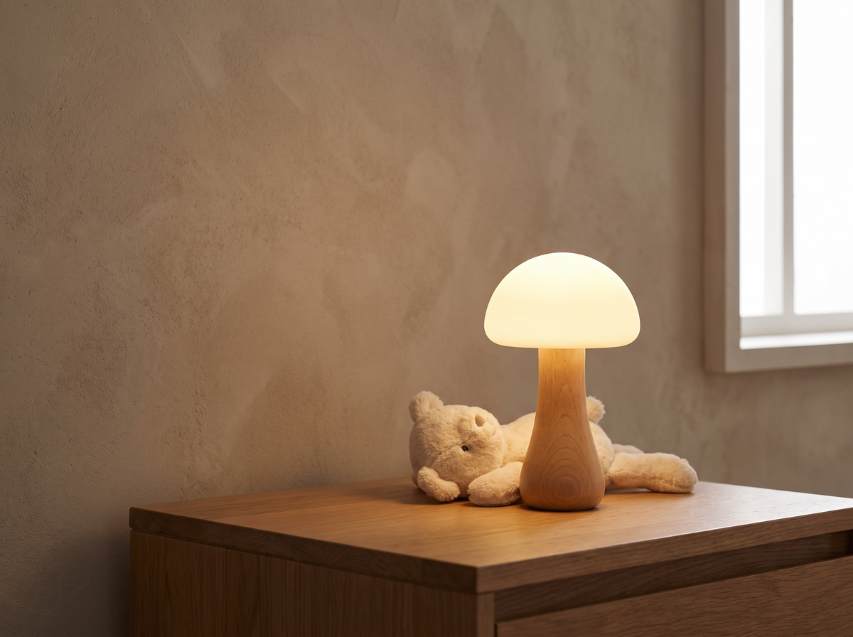Portobello Mushroom Lamp: Beech Or Walnut