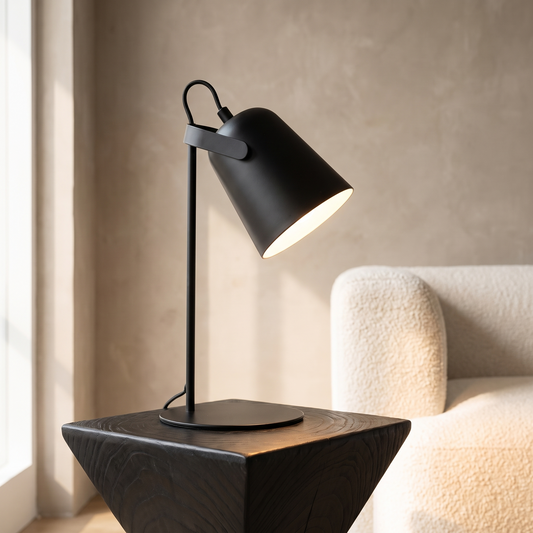 Nordic Metal LED Desk Lamp in Black