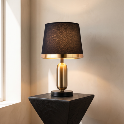 Vintage Black and Gold Table Lamp: Ready For The Bedside