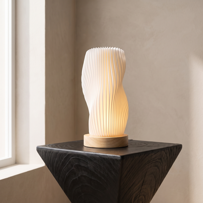 Modern LED Swirl Table Lamp: Charge And Place