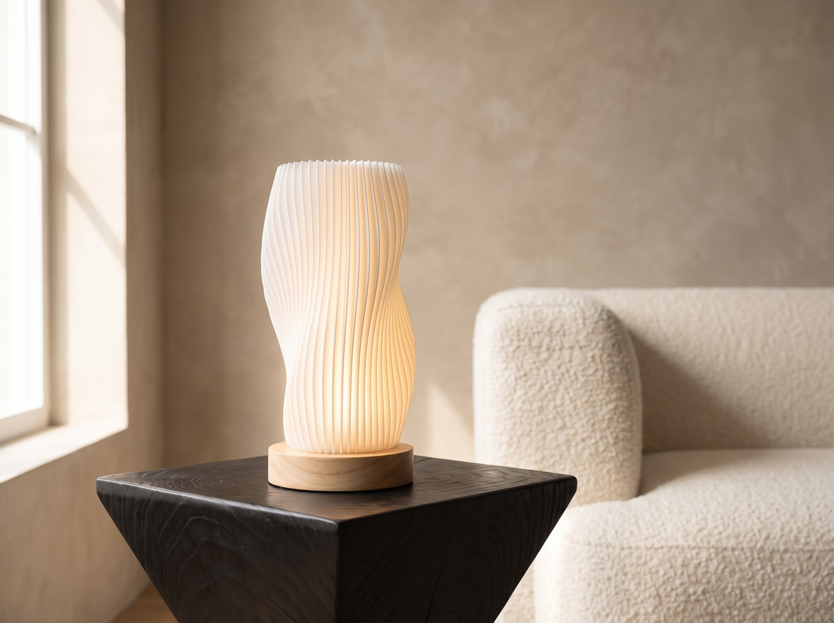 Modern LED Swirl Table Lamp: A Shade That Twists